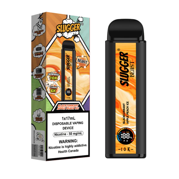 Slugger Disposable BlackCurrant Apple Peach Ice 10000 Puffs 50mg