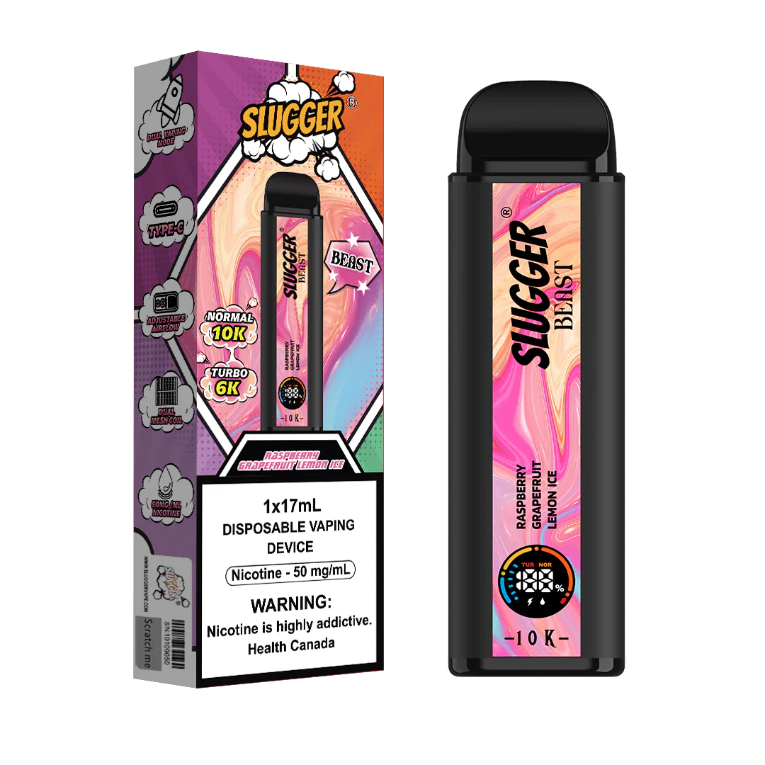 Slugger Disposable Raspberry Grapefruit Lemon Ice 10000 Puffs