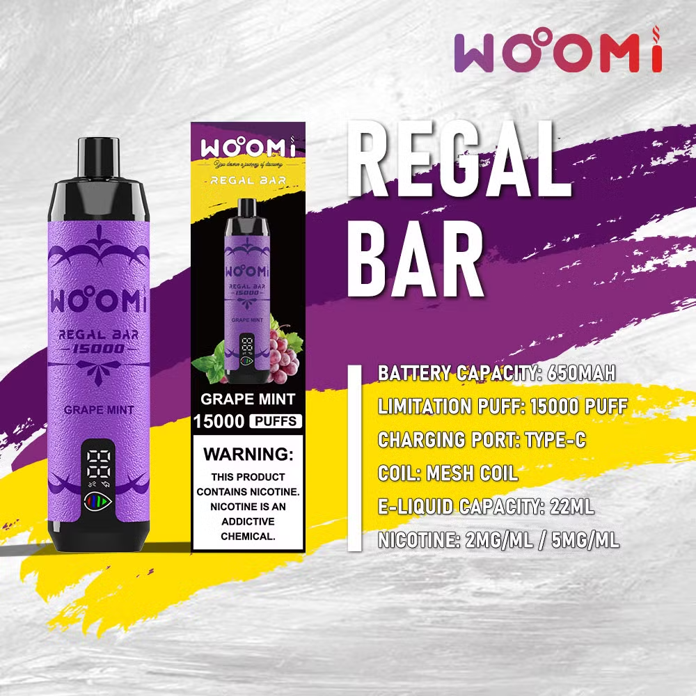 Woomi Regal 15000 puffs 5mg Disposable Vape At best price - Karachi Vapers Woomi Regal 15000 puffs 5mg Disposable Vape At best price - Karachi Vapers