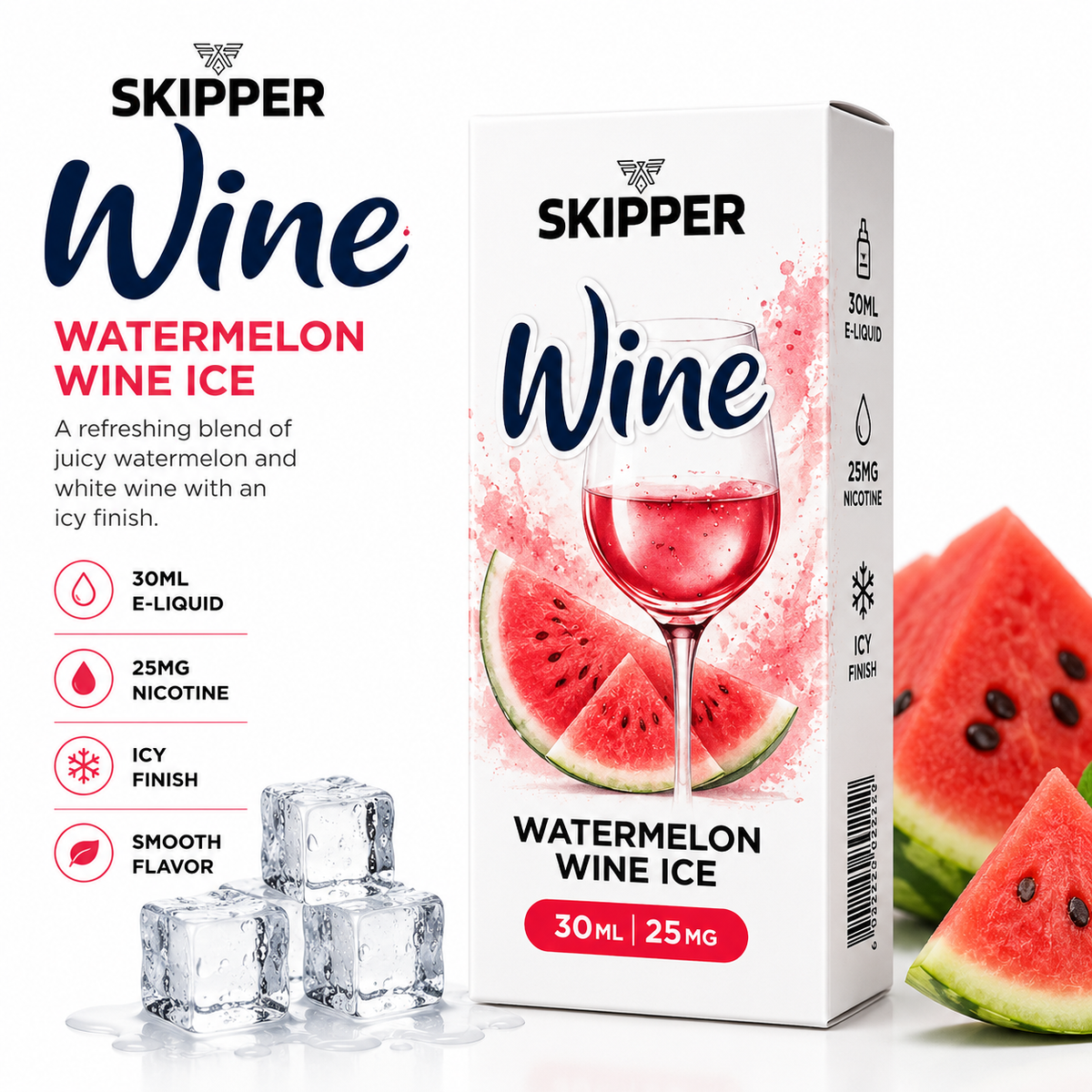 SKIPPER Watermelon Wine Ice – 30ML