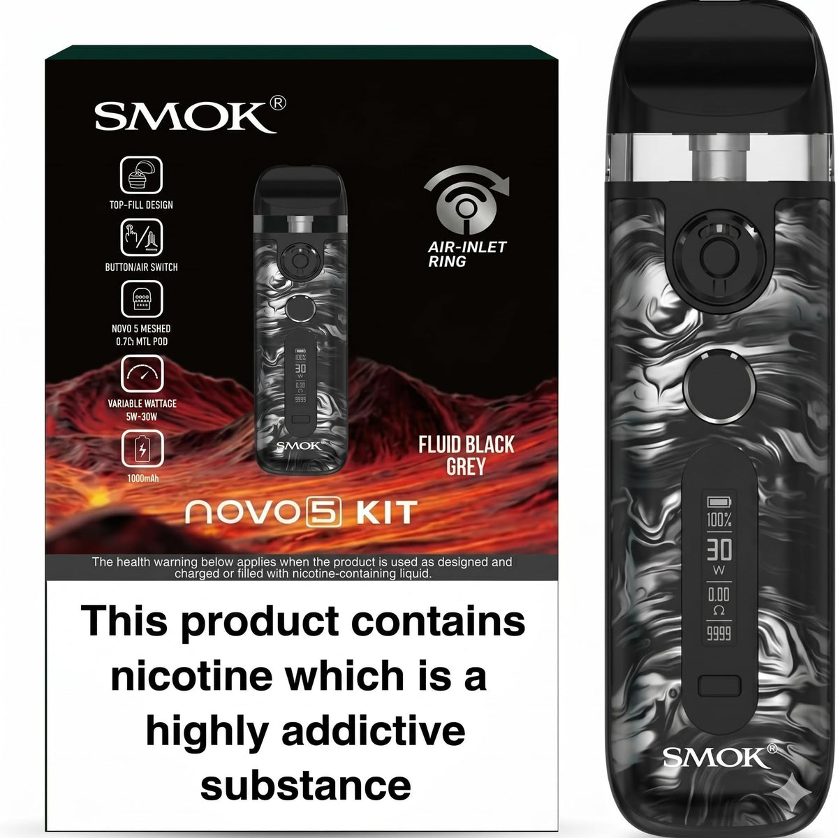 SMOK NOVO 5 KIT - Fluid Black Grey