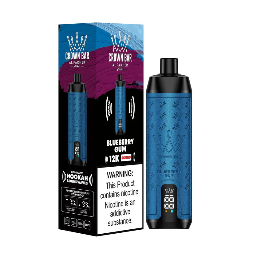 Al Fakher Crown Bar 12000 Puffs DTL - Blueberry Gum