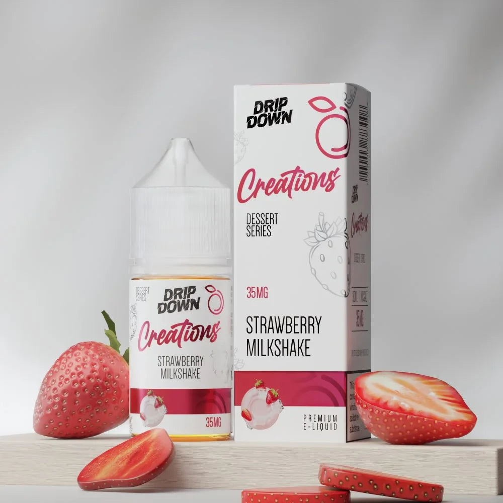 Drip Down Creations Strawberry Milkshake 30ml 35mg Nic Salt - Karachi Vapers Drip Down Creations Strawberry Milkshake 30ml 35mg Nic Salt - Karachi Vapers