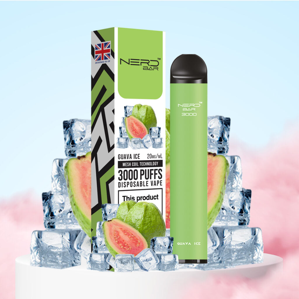 Nerd Bar Guava Ice 20mg 3000 Puff Disposable - Karachi Vapers Nerd Bar Guava Ice 20mg 3000 Puff Disposable - Karachi Vapers