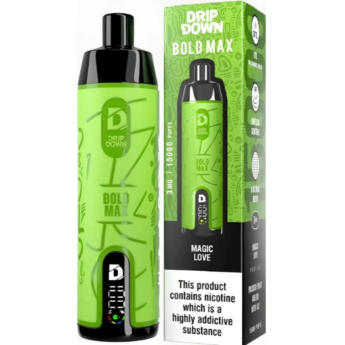 Drip Down Bold Max Disposable 15000 Puffs Drip Down 3mg - Karachi Vapers Drip Down Bold Max Disposable 15000 Puffs Drip Down 3mg - Karachi Vapers