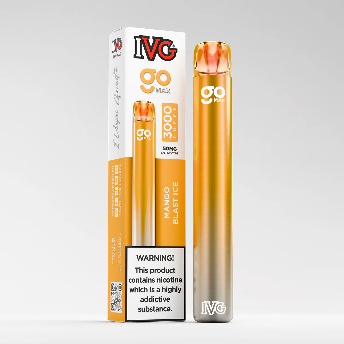 IVG Go Max, Mango Blast Ice, 3000 Puffs, Disposable Vape
