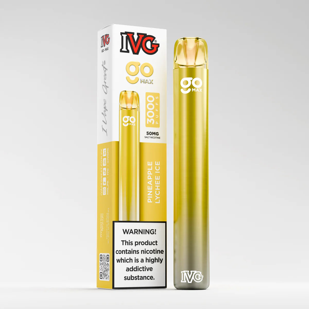 IVG Go Max, Pineapple Lychee, 3000 Puffs, Disposable Vape