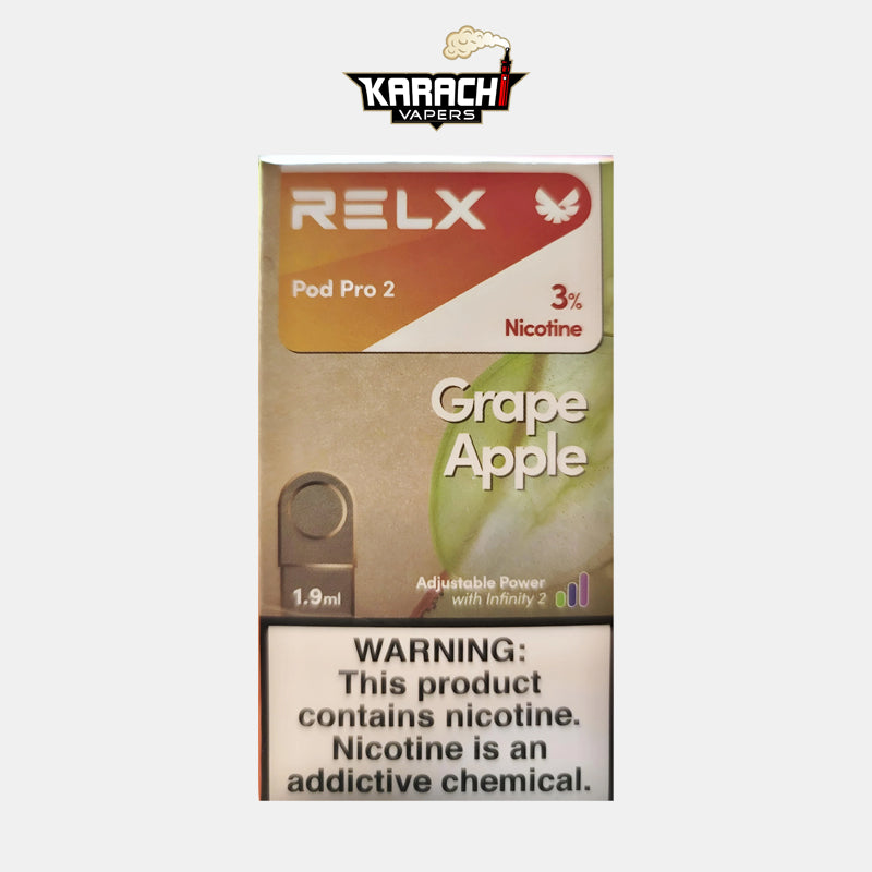 Relx Pre Filled Pod Grape Apple 30mg - Karachi Vapers Relx Pre Filled Pod Grape Apple 30mg - Karachi Vapers