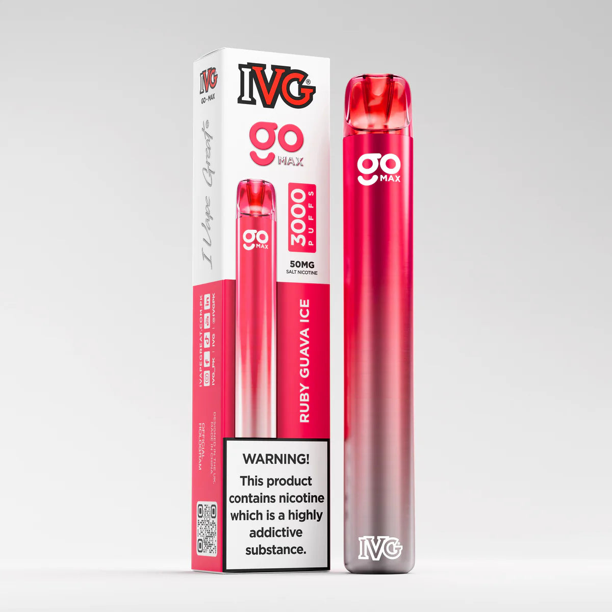 IVG Go Max, Ruby Guava Ice, 3000 Puffs, Disposable Vape