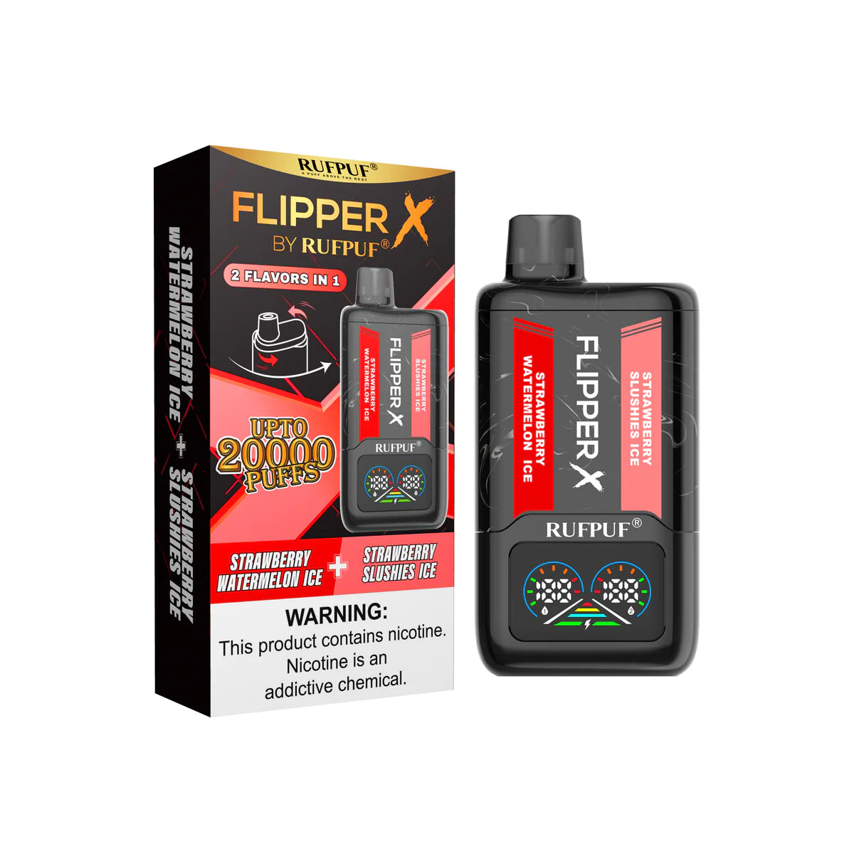 Flipper X by RufPuf – Strawberry Watermelon Ice + Strawberry Slush 20K
