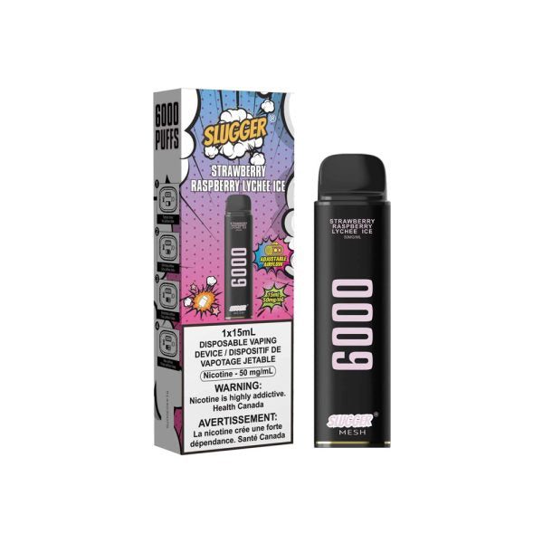 Slugger Strawberry Raspberry Lychee Ice Disposable 6000 Puffs 5%
