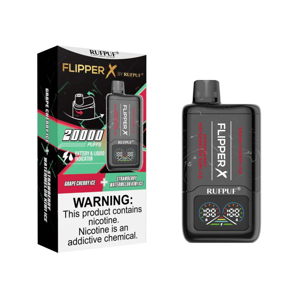 Flipper X Grape Cherry Ice + Strawberry Watermelon Kiwi Ice Disposable 20000puff