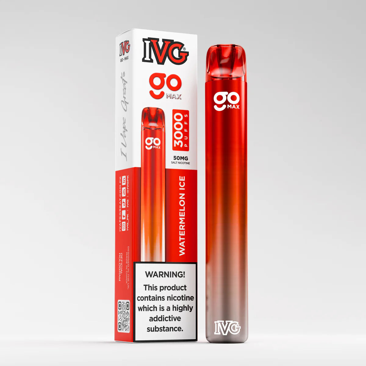IVG Go Max, Watermelon Ice,  3000 Puffs, Disposable Vape
