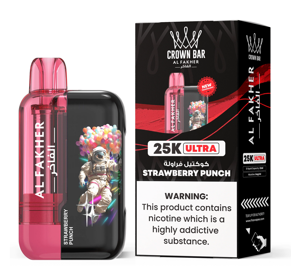AL FAKHER CROWN BAR ULTRA 25K PUFFS DISPOSABLE 5% – STRAWBERRY PUNCH