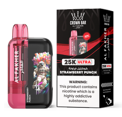AL FAKHER CROWN BAR ULTRA 25K PUFFS DISPOSABLE 5% – STRAWBERRY PUNCH
