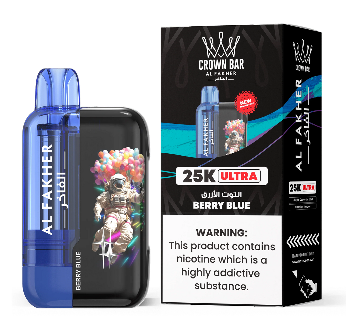 AL FAKHER CROWN BAR ULTRA 25K PUFFS DISPOSABLE 5% – BERRY BLUE