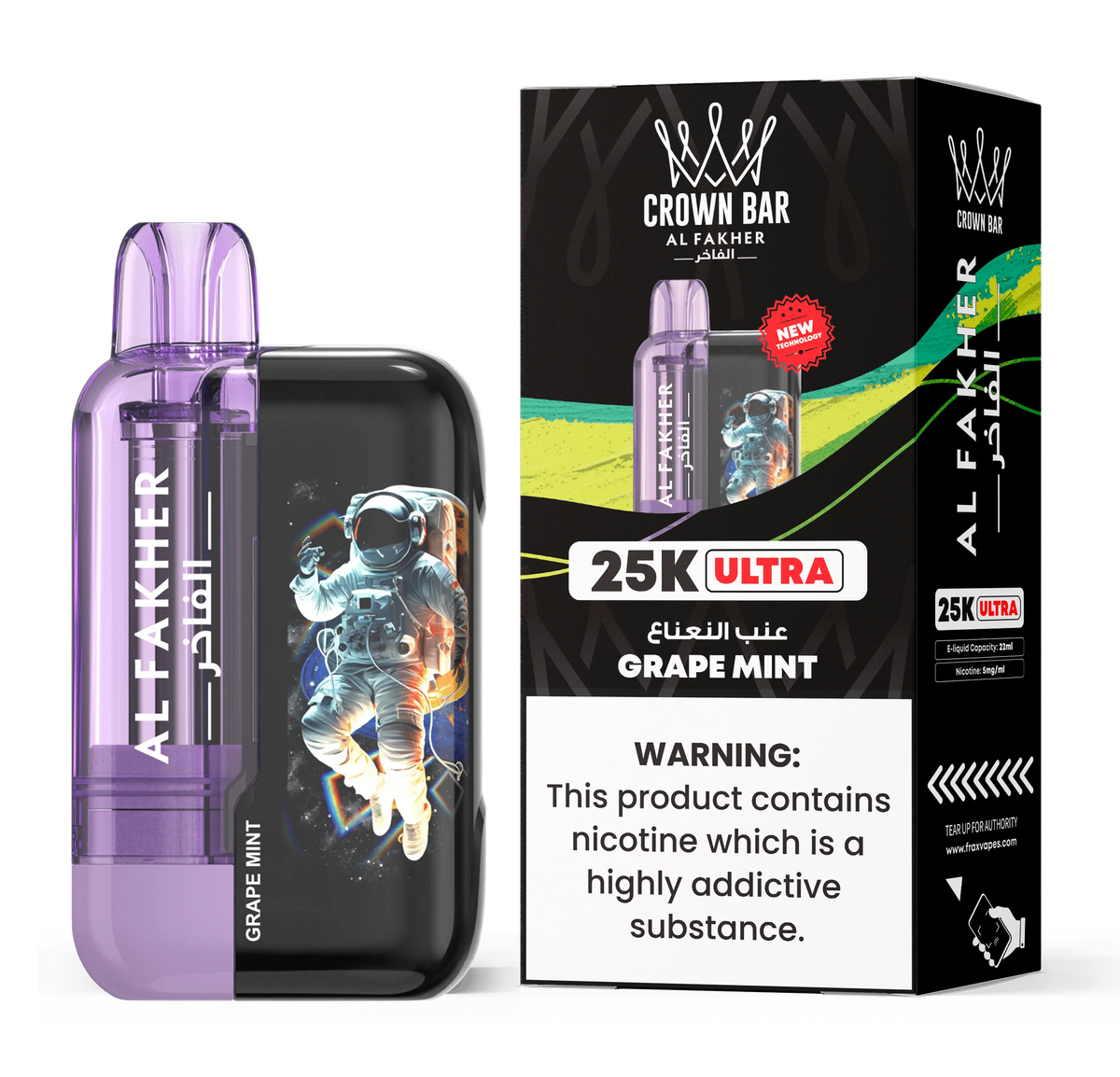 AL FAKHER CROWN BAR ULTRA 25K PUFFS DISPOSABLE 5% – GRAPE MINT