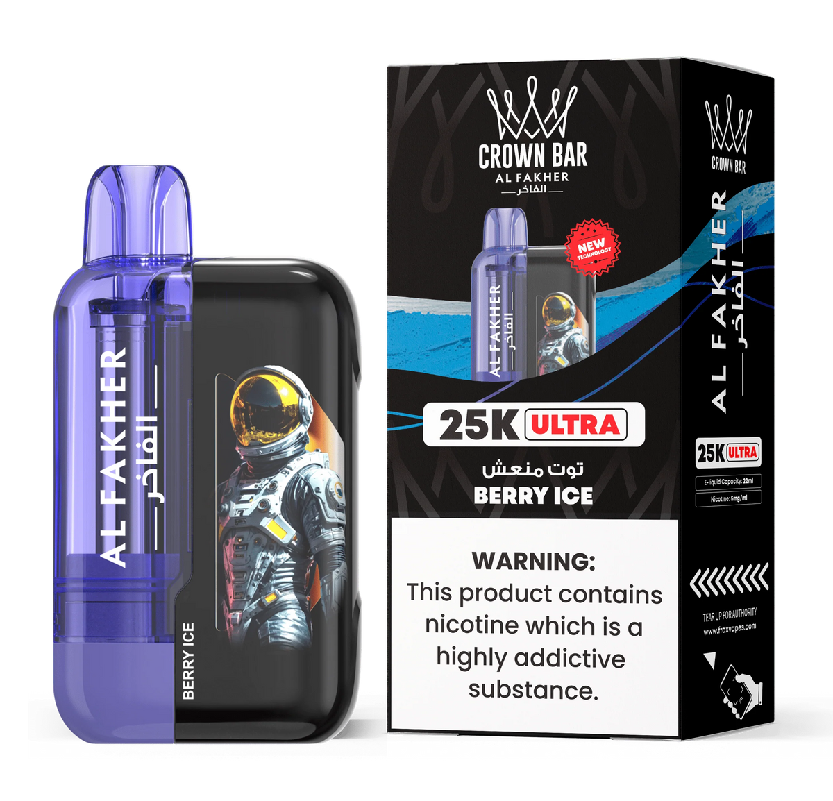 AL FAKHER CROWN BAR ULTRA 25K PUFFS DISPOSABLE 5% – BERRY ICE