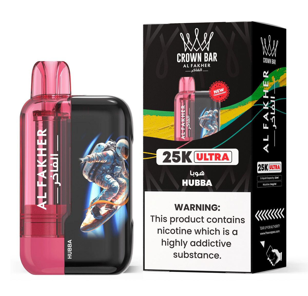 AL FAKHER CROWN BAR ULTRA 25K PUFFS DISPOSABLE 5% – HUBBA