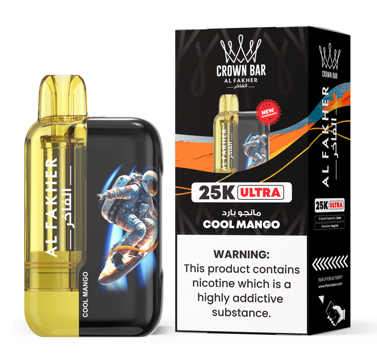 AL FAKHER CROWN BAR ULTRA 25K PUFFS DISPOSABLE 5% – COOL MANGO