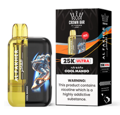 AL FAKHER CROWN BAR ULTRA 25K PUFFS DISPOSABLE 5% – COOL MANGO