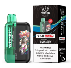 AL FAKHER CROWN BAR ULTRA 25K PUFFS DISPOSABLE 5% – GUM MINT