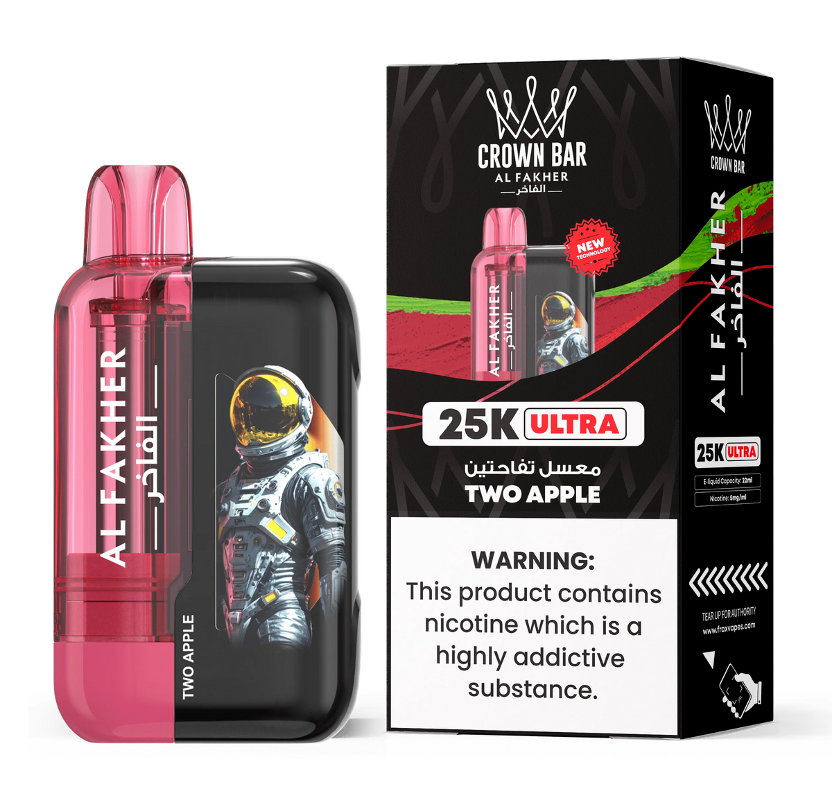 AL FAKHER CROWN BAR ULTRA 25K PUFFS DISPOSABLE 5% – TWO APPLE