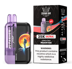 AL FAKHER CROWN BAR ULTRA 25K PUFFS DISPOSABLE 5% – PEACH ICE