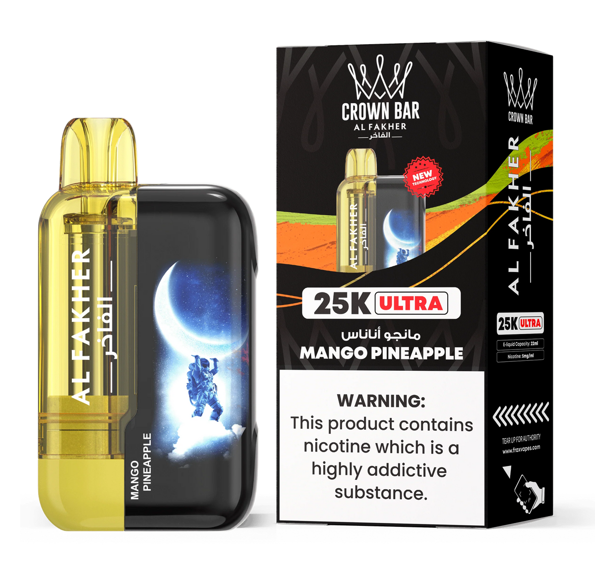 AL FAKHER CROWN BAR ULTRA 25K PUFFS DISPOSABLE 5% – MANGO PINEAPPLE