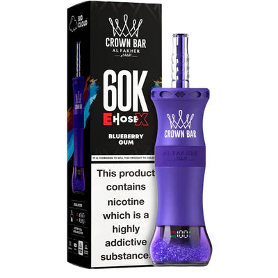 AL FAKHER CLOUD X EHOSE 60K CROWN BAR DISPOSABLE 6MG - BLUEBERRY GUM