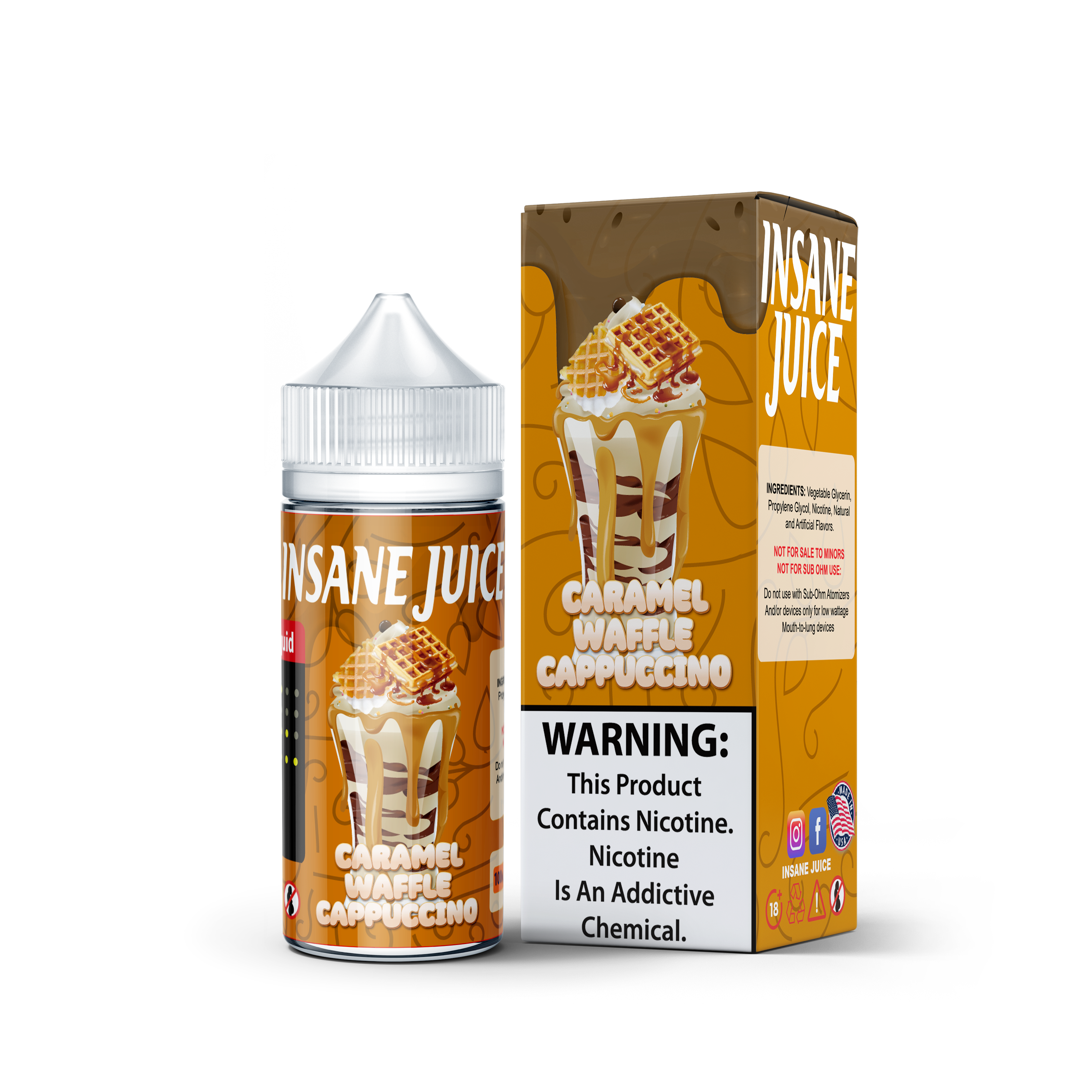 Insane Juice Caramel Waffle 100ml Insane Juice Freebase - Karachi Vapers Insane Juice Caramel Waffle 100ml Insane Juice Freebase - Karachi Vapers