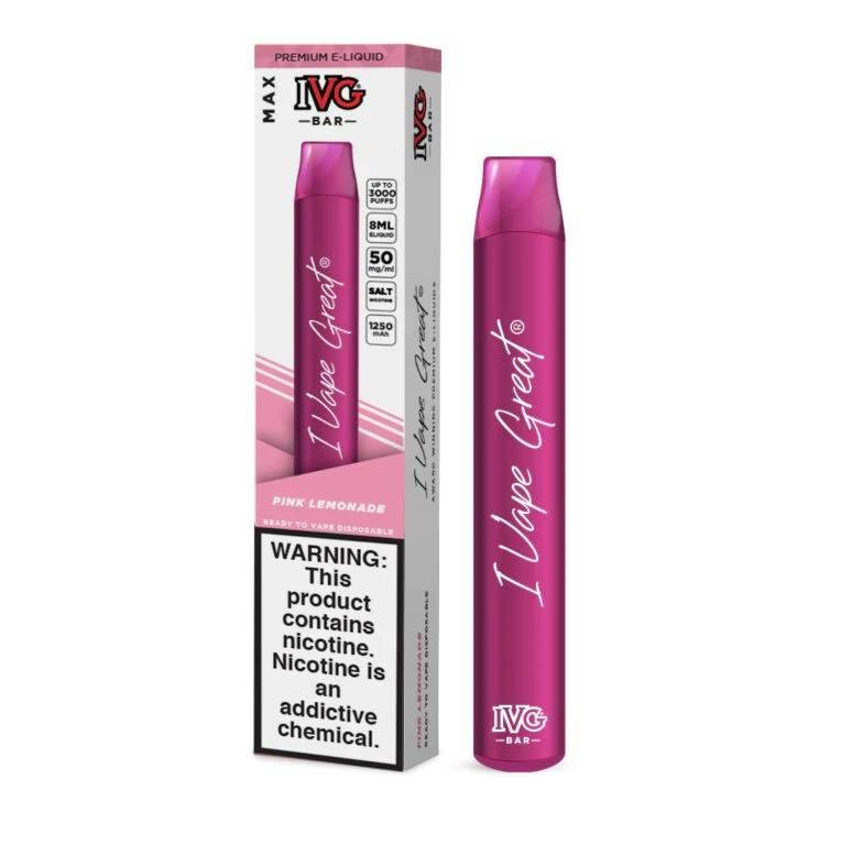 IVG Max Bar Pink Lemonade 50mg Disposable 3000Puffs